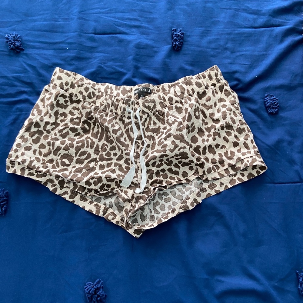 jcrew mercantile cheetah print sleep shorts